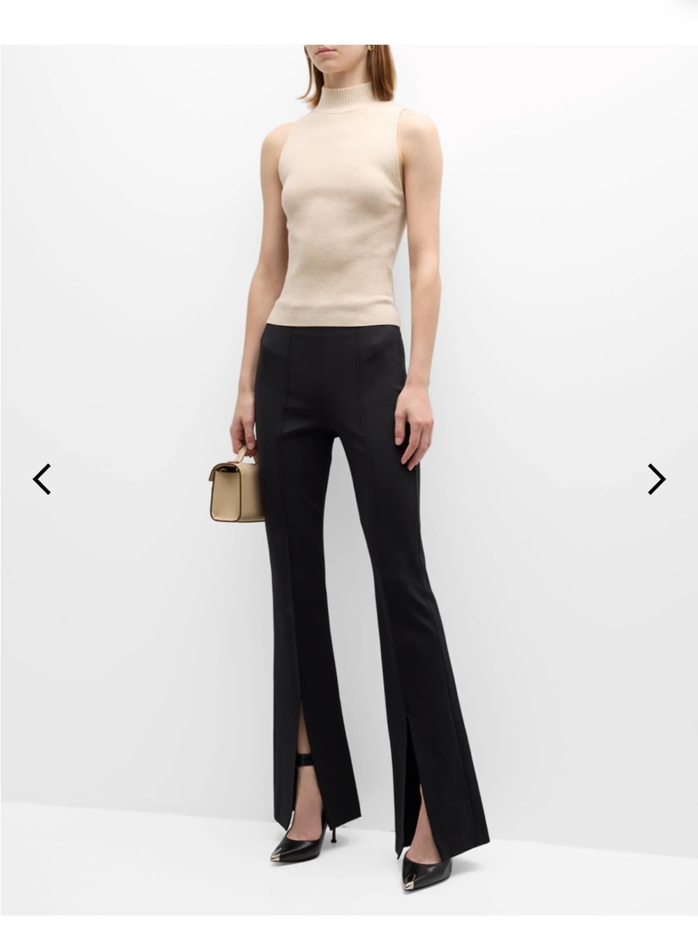 Alice + Olivia Emiko Super Skinny Slit High Waist Pant in Black  Size 12
